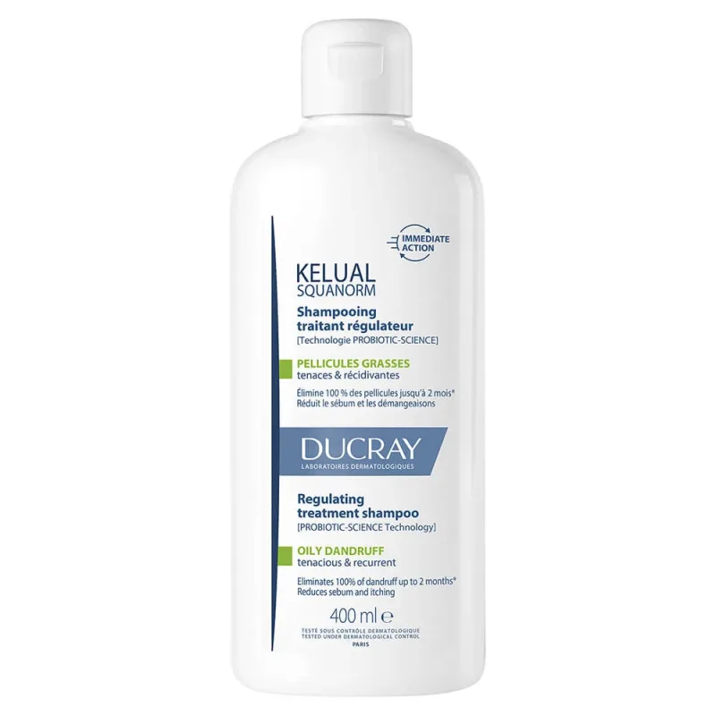 Ducray Kelual Squanorm Șampon tratament antimătreață pentru pielea capului grasă 400 ml — preț și oferte