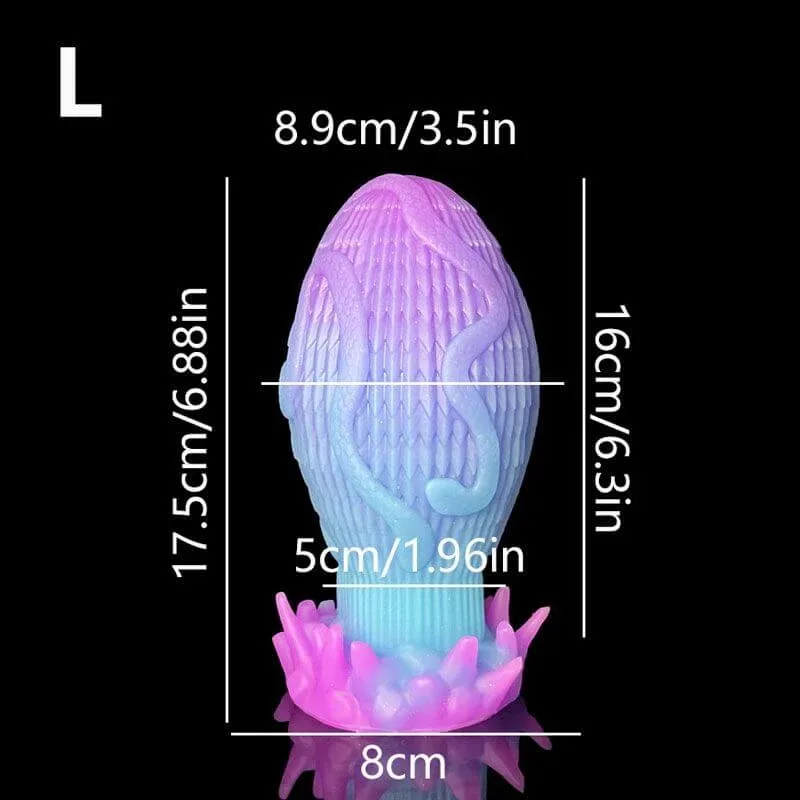 Plug anal din silicon „Snake Egg” 17,5 x 8,9 cm – Albastru — preț și oferte
