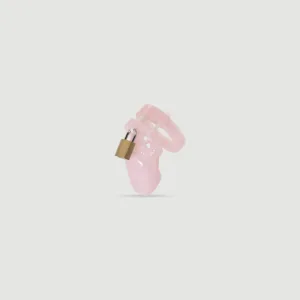 Cușcă de castitate din plastic „Lock My Cock” cu încuietoare – roz