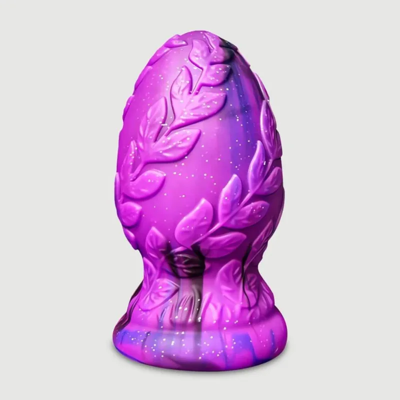 Plug anal rotund din silicon cu suprafață texturată medie, 12 x 5,7 – Violet — preț și oferte