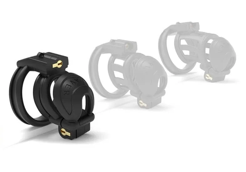 Cuscă de castitate pentru sclav, cu încuietoare, mică, 6 x 2 cm – Negru — preț și oferte