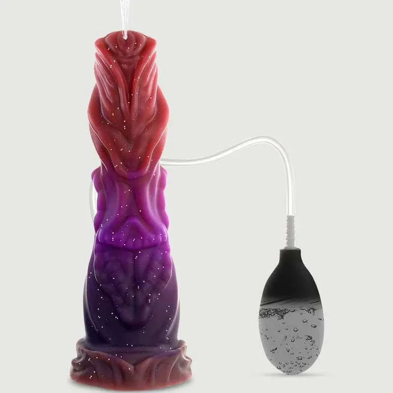 Dildo din silicon în formă de cal, cu funcție de ejaculare și ventuză, 23 x 5,7 cm – Multicolor — preț și oferte
