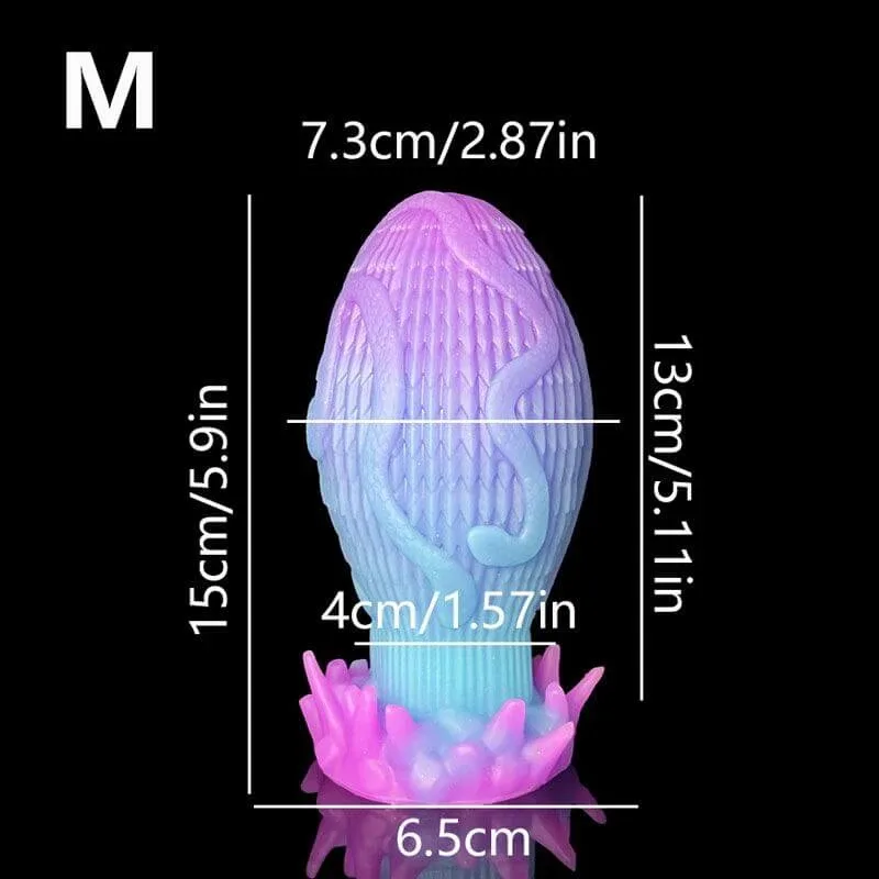Plug anal din silicon „Snake Egg” 15 x 7,3 cm – Albastru — preț și oferte