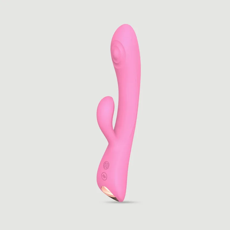 Vibrator Bunny & Clyde Premium Tapping din silicon, în formă de iepuraș – roz — preț și oferte