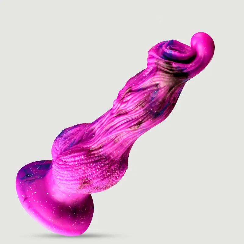 Dildo din silicon cu textură și vârf proeminent, 26 x 5 cm - Roz — preț și oferte