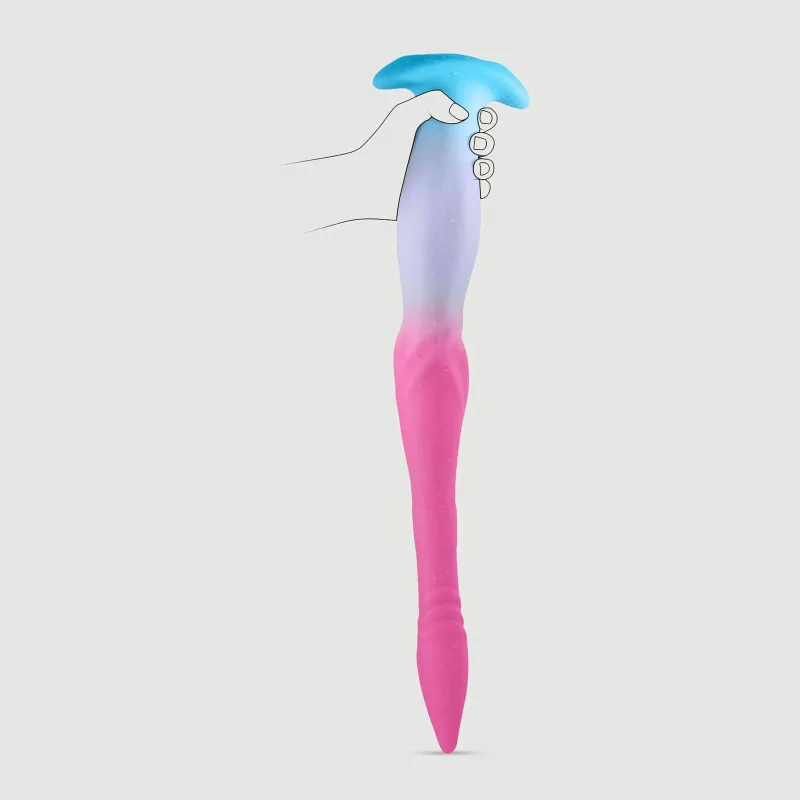 Dildo lung și gros din silicon luminos pentru antrenament de adâncime 52 x 3,9 cm - Multicolor — preț și oferte