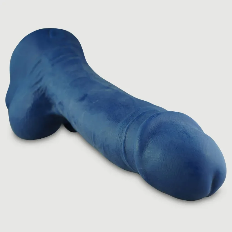 The Dicky Way – Dildo din silicon X-Large Platinum cu testicule, 30,5 cm – Albastru — preț și oferte