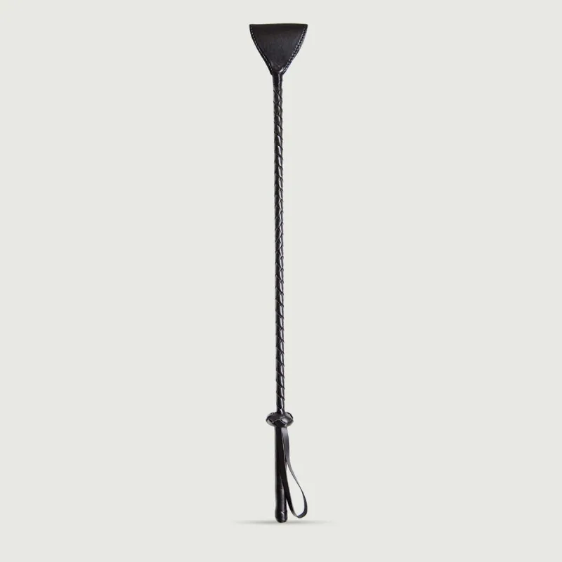 Crop din piele cu vârf triunghiular și detaliu răsucit în relief, 67 cm – Negru — preț și oferte