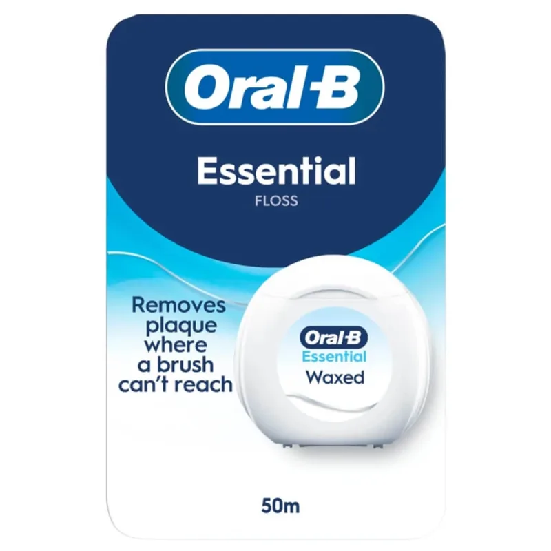 Oral-B Essential Floss – Ață dentară cerată, fără aromă, 50 m — preț și oferte