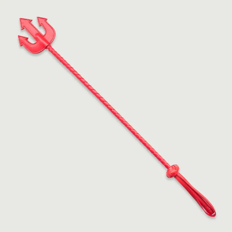 Crop din piele Devil's Trident, 67 cm - Roșu — preț și oferte