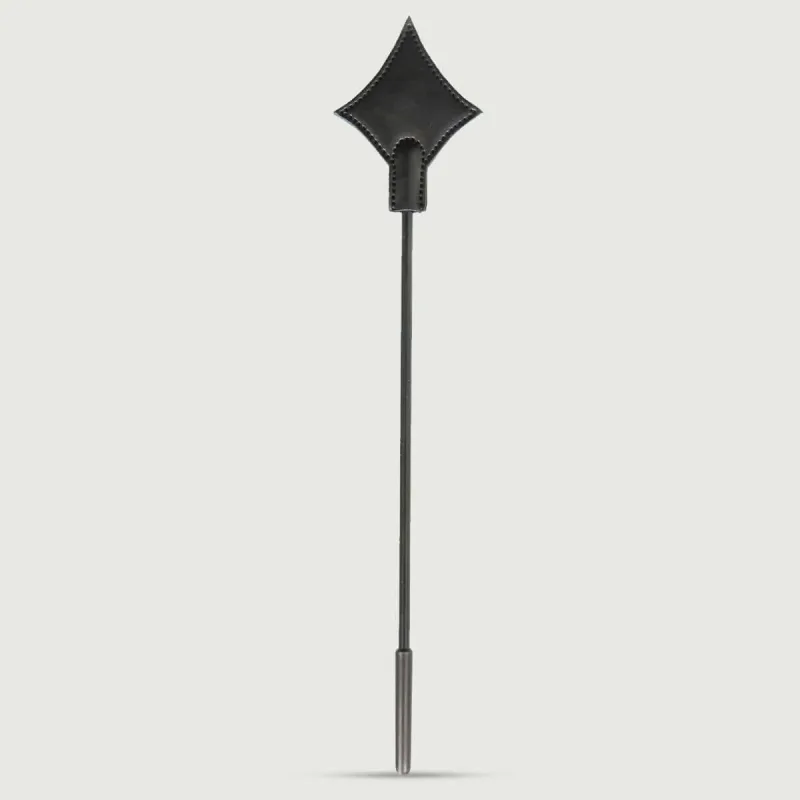 Crop de călărie cu vârf de diamant, aspect de piele, 17 cm - Negru — preț și oferte