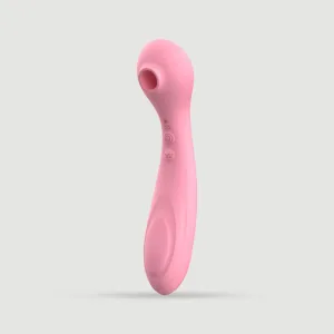 Gemini Premium – Stimulator clitoridian cu aspirație și vibrator 2 în 1 – Roz