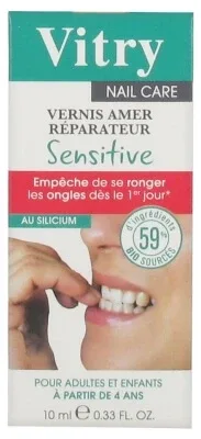 Vitry Nail Care Lac de unghii reparator cu gust amar pentru pielea sensibilă 10 ml