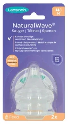 Lansinoh Natural Wave 2 suzete cu debit mediu