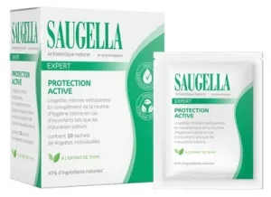 Saugella Expert Protection Active Șervețele intime de curățare, 10 șervețele individuale