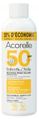 Acorelle pentru copii – Spray de protecție solară SPF50, reîncărcabil, organic, 150 g — preț și oferte