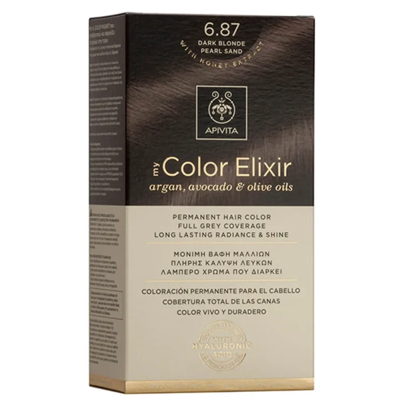 Apivita My Color Elixir Vopsea permanentă de păr N6,87 Blond închis perlat — preț și oferte
