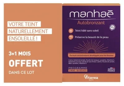 Vitavea Manhaé Autobronzant, pachet de 2 x 60 capsule — preț și oferte