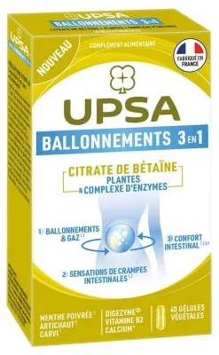 UPSA Balonare 3-în-1, 40 de capsule vegetale