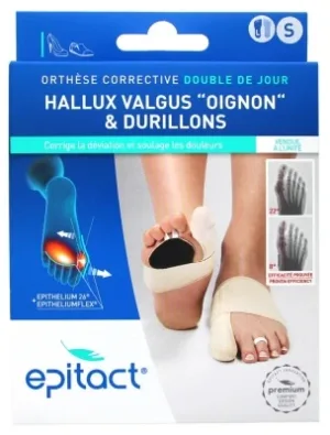 Orteză corectivă pentru hallux valgus (bătătură) și dureri plantare, pentru ambele picioare, piciorul stâng