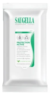 Saugella Expert Protection Active Șervețele umede pentru igiena intimă 15 șervețele