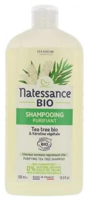 Natessance Șampon purificator cu arbore de ceai organic și keratină vegetală organică 500 ml — preț și oferte