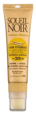 Soleil Noir Cremă de îngrijire cu vitamine SPF20 20 ml + Stick SPF30 2 g