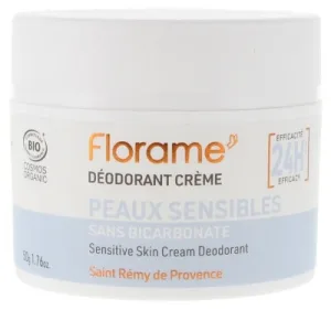 Florame Deodorant cremă 24 ore pentru piele sensibilă, organic, 50 g