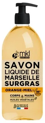 MKL Green Nature Săpun lichid de Marsilia, cu conținut ridicat de uleiuri, cu portocale și miere, 1 L — preț și oferte