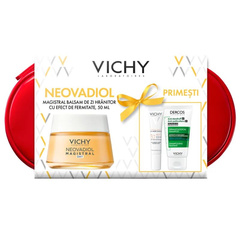 Trusa balsam de zi Neovadiol Magistral + Capital Soleil SPF 50+ + Dercos anti-matreata, Vichy | 50 ml + 15 ml + 50 ml — preț și oferte