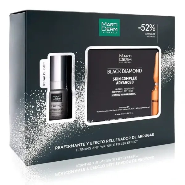 Trusa Black Diamond Skin Complex x 30 fiole + Gel contur ochi si buze Expression Cadou 2025, Martiderm | 1 set — preț și oferte