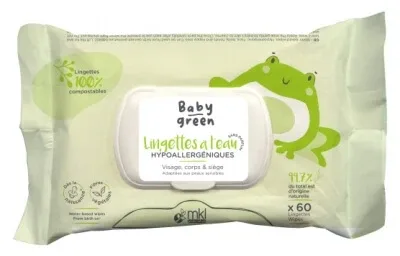MKL Green Nature Baby Green Șervețele umede cu apă ecologică, 60 de șervețele — preț și oferte