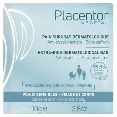 Placentor Végétal, săpun dermatologic cu conținut ridicat de uleiuri, 110 g — preț și oferte