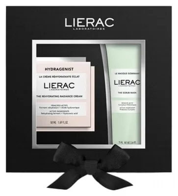 Lierac Hydragenist: Crema rehidratantă pentru strălucire 50 ml + Masca exfoliantă 75 ml — preț și oferte