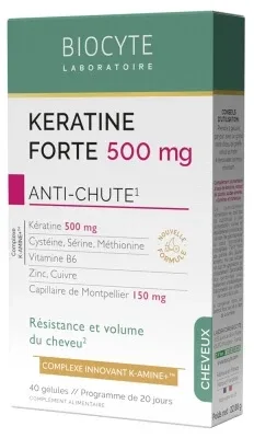 Biocyte Keratine Forte împotriva căderii părului, 40 de capsule — preț și oferte