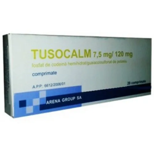 TUSOCALM 7,5MG/120MG X 20 ARENA GROUP SA — preț și oferte