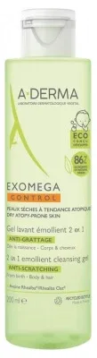 A-DERMA Exomega Control Gel de curățare emolient 2 în 1 împotriva mâncărimilor 200 ml