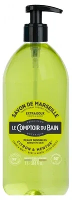 Le Comptoir du Bain – Săpun de Marsilia cu aromă de lămâie și mentă, 1 L — preț și oferte