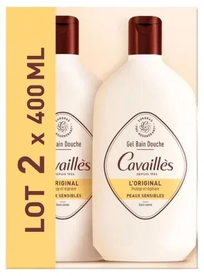 Cavaillès Gel de baie și duș pentru pielea sensibilă L'Original, set de 2 x 400 ml