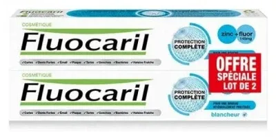 Fluocaril Pastă de dinți Protecție completă și albire Set de 2 x 75 ml — preț și oferte