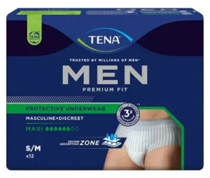 Tena Men Premium Fit Maxi, mărimea S/M, 12 bucăți de lenjerie intimă absorbantă