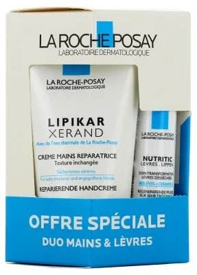 La Roche-Posay Lipikar Xerand Cremă pentru mâini 50 ml + Nutritic pentru buze 4,7 ml Ofertă specială — preț și oferte