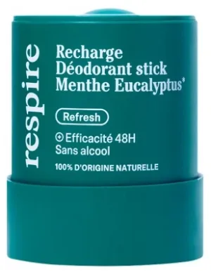 Respire Deodorant Stick cu mentă și eucalipt, reîncărcabil, organic, 50 g