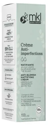 MKL Green Nature Cremă bio matifiantă împotriva imperfecțiunilor, 40 ml — preț și oferte