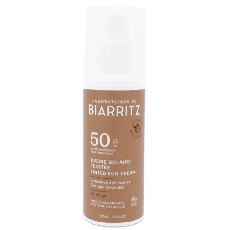 BIARRITZ CREMĂ DE PROTECȚIE SOLARĂ CU NUANȚĂ SPF50 02 BEIGE 50ML — preț și oferte