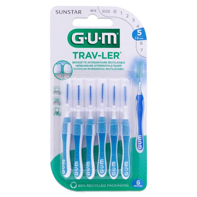 SUNSTAR GUM TRAV-LER 1,6 mm, 6 periuțe — preț și oferte