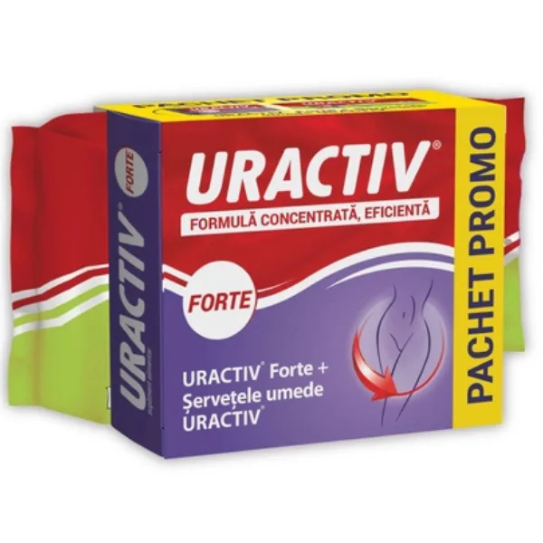 URACTIV FORTE 20CAPS+URACTIV SERVETELE UMEDE INTIME 20BUC FITERMAN PHARMA — preț și oferte