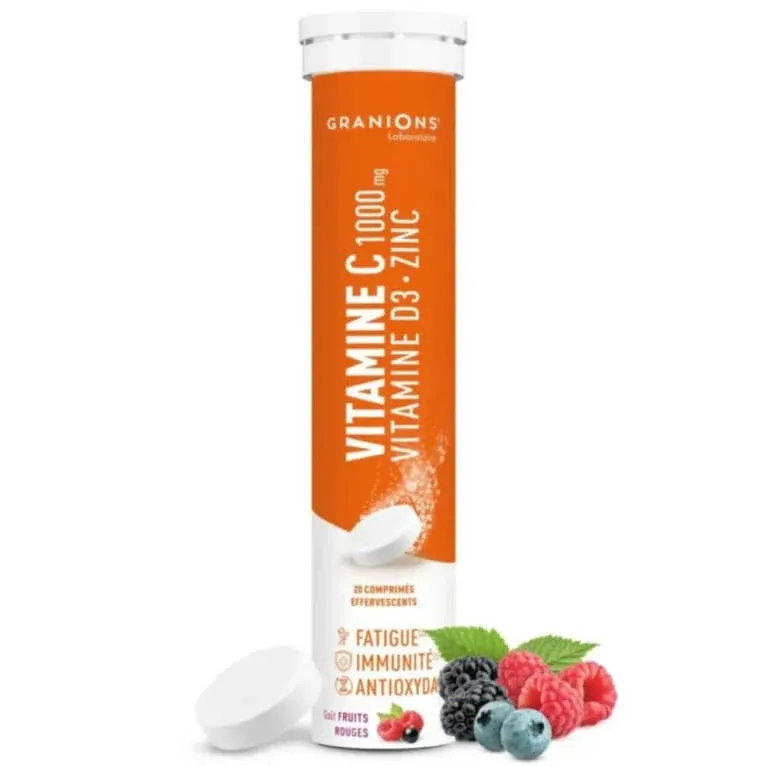 GRANIONS VITAMINA C 1000 MG, AROMĂ DE FRUCTE ROȘII, 20 COMPRIMATE — preț și oferte