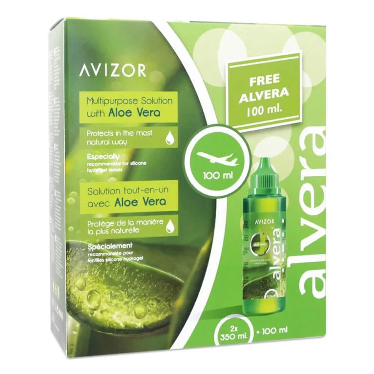 AVIZOR ALVERA PACK SOLUȚIE ALL-IN-ONE PENTRU LENTILE DE CONTACT 2X350ML + 100ML — preț și oferte