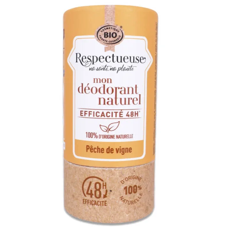 RESPECTUEUSE BIO – DEZODORANTUL MEU NATURAL CU AROMĂ DE PIERSICĂ DE VIȚĂ DE VIȚĂ 50G — preț și oferte